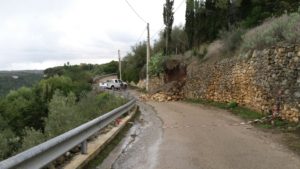 sassari crollo muro strada rizzeddu gioscari