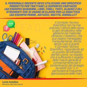 igienizzazione materiale scolastico
