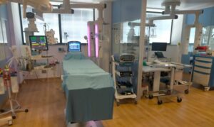 La sala operatoria d'emergenza allestita per l'intervento