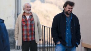 Damiano Giacomelli e Giorgio Colangeli sul set di Castelrotto