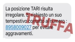 Il messaggio truffa